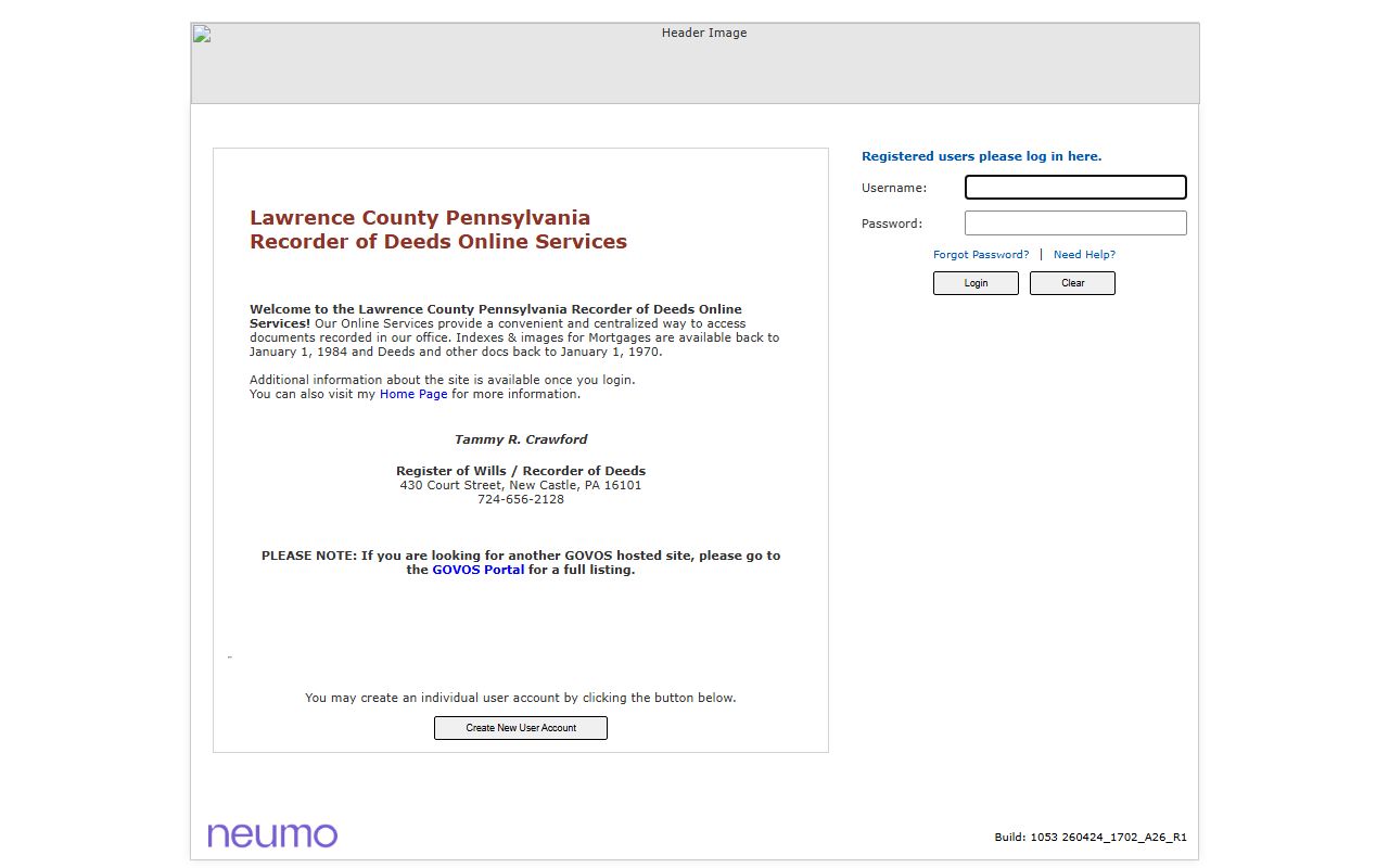 Placer County Clerk-Recorder CountyFusion property records search portal